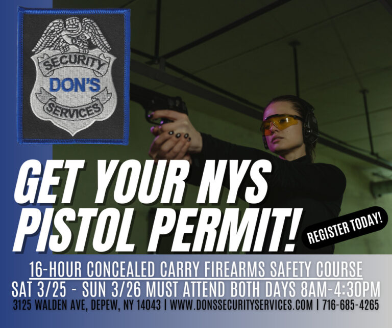 NYS Concealed Carry Firearms Safety Course for Pistol Permit