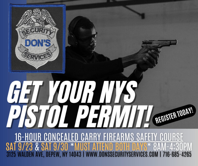 NYS Concealed Carry Firearms Safety Course for Pistol Permit