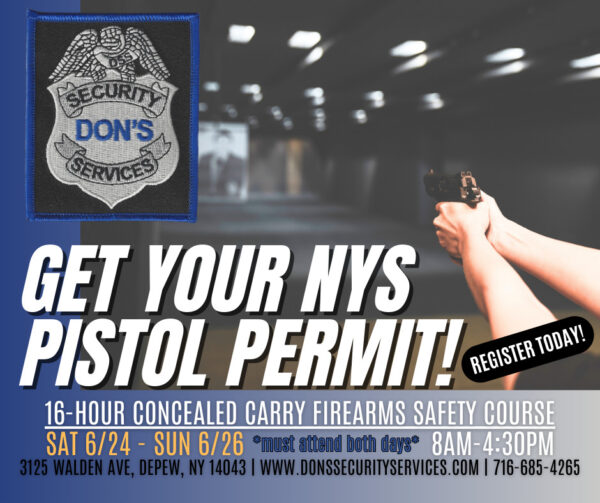 NYS Concealed Carry Firearms Safety Course for Pistol Permit